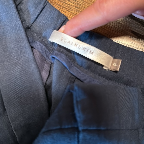 Elaine Kim navy blue trousers with split cuff size P - Picture 3 of 6